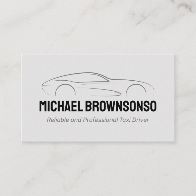 Grey Auto Luxury Car Illustration Design Business Card (Front)