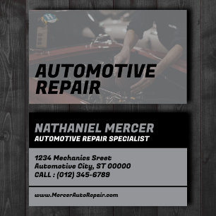Grey Automotive Repair Specialist Business Card