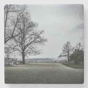 Grey autumn day in Prague Stone Coaster