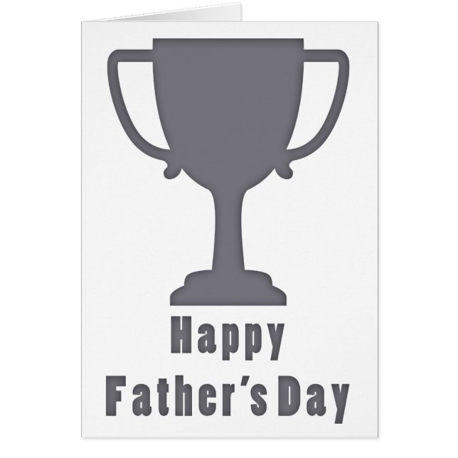 Grey Award Cup Happy Father's Day Card (Front)