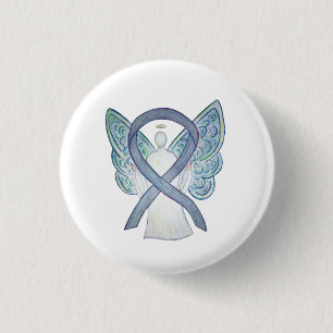 Grey Awareness Ribbon Angel Custom Art Pins
