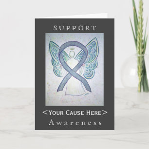 Grey Awareness Ribbon Angel Customised Card