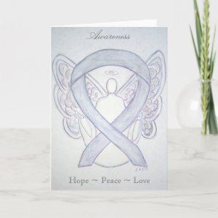 Grey Awareness Ribbon Angel Holiday Greeting Card