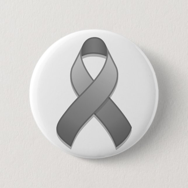 Grey Awareness Ribbon Button (Front)