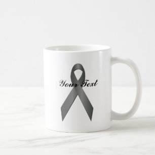 Grey Awareness Ribbon Mugs