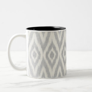 Grey Aztec Pastel Watercolor Ikat Soft Geometric Two-Tone Coffee Mug