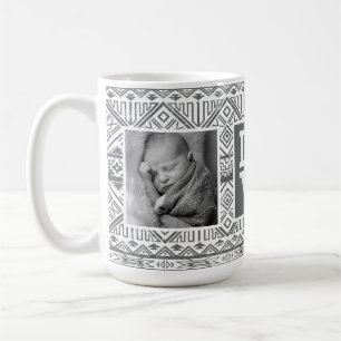 Grey Aztec Pattern LOVE with Photos Coffee Mug