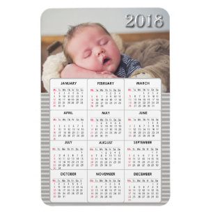 Grey Baby Photo 2018 Calendar Refrigerator Magnet