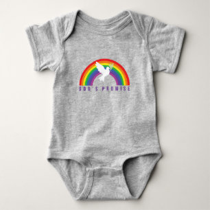 Grey Baby Snap Tee God's Promise Rainbow with Dove