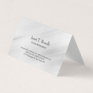 Grey Background Elegant Plain Simple Professional Business Card