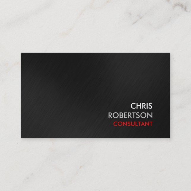 Grey Background Red Attractive Business Card (Front)
