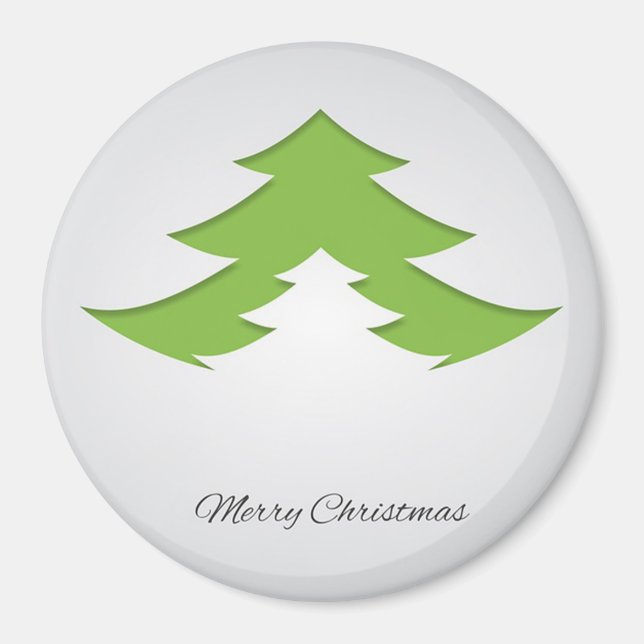 Grey Background With Christmas Tree Magnet (Front)