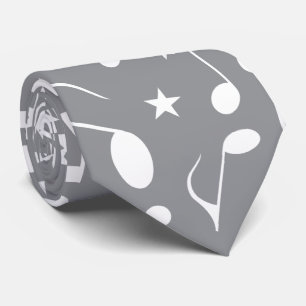 Grey Background with white notes tie 2