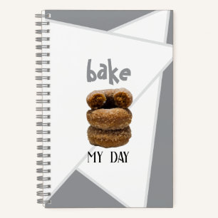 Grey Bake My Day Spiral Notebook