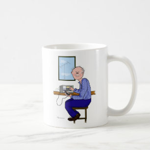 Grey, Balding with Moustache Ham Operator Coffee Mug