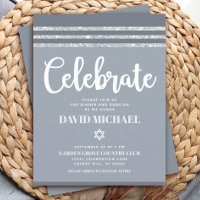 Grey Bar Mitzvah Silver Tallit Bold Modern Simple