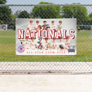 Grey Baseball Team Banner - Personalised