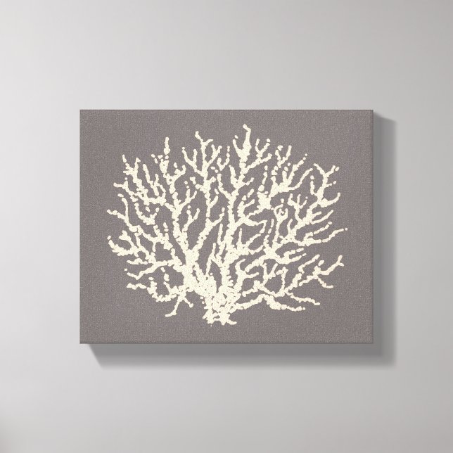 Grey Beach Nautical Sea Coral Wall Art (Front)