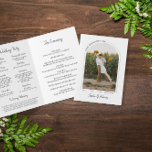 Grey Beautiful Arch Photo Wedding Program Programme<br><div class="desc">Beautiful and elegant photo wedding program with soft grey text on a white background. Folded wedding program with two photos,  one in an arch shaped frame. White wedding program with your names in a modern grey brush script. Grey and white photo wedding program.</div>
