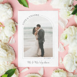 Grey Beautiful Arch Wedding Photo Love & Thanks Thank You Card<br><div class="desc">Beautiful and elegant photo thank you card to send to your wedding guests. Double sided wedding thank you card with two photos, one in an arch shaped frame with LOVE & THANKS written in a curve. White wedding thank you card with your names in a modern grey brush script. Grey...</div>