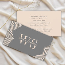 Grey Beige Abstract Stylish Monogram Modern