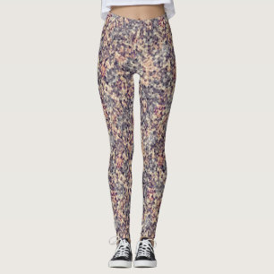 Grey, beige geometric leggings