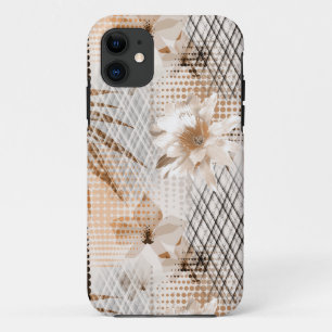 Grey, beige tropical pattern. Case-Mate iPhone case