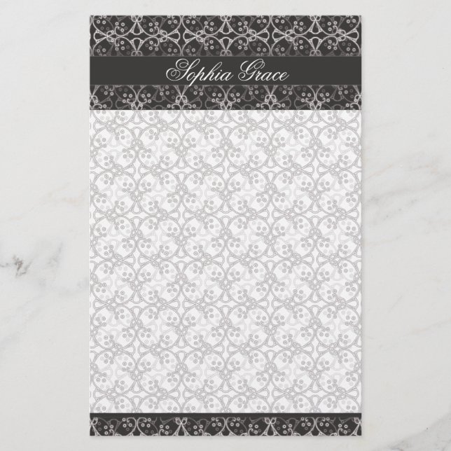Grey Berry Cluster Stationery (Front)