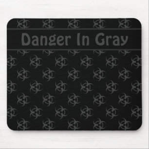 Grey Biohazard Mousepad w/ Custom Text