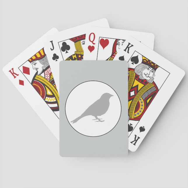 Grey Bird Grey Playing Cards (Back)