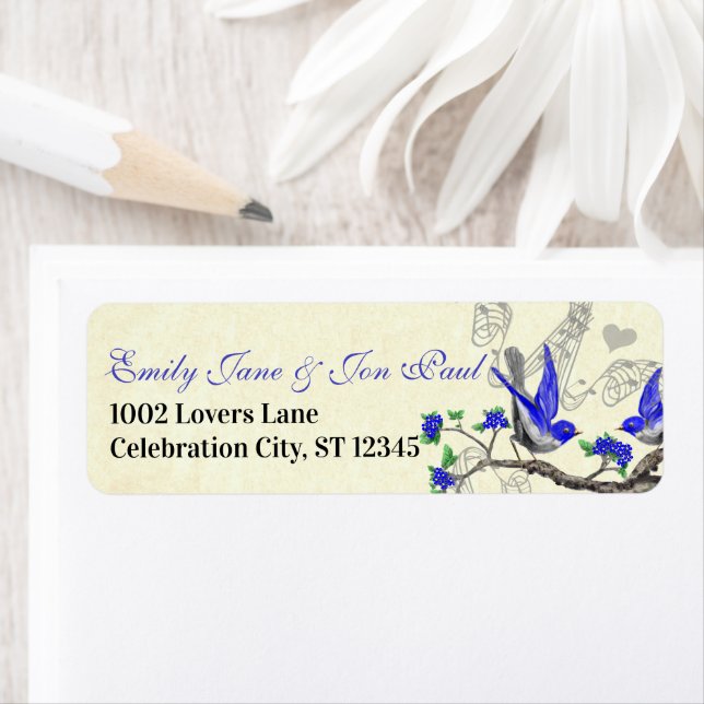 Grey Bird Royal Blue Extra Large Return Label (Insitu)