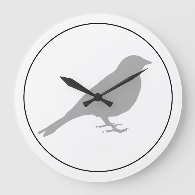 Grey Bird Wall Clock (Front)