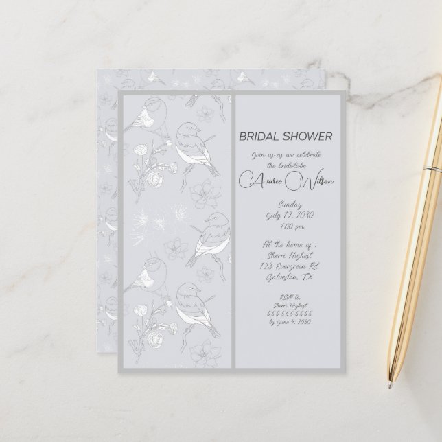 Grey Birds On Grey Background (Front/Back In Situ)