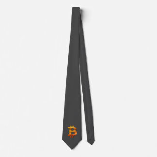 Grey Bitcoin Retro Neck Tie