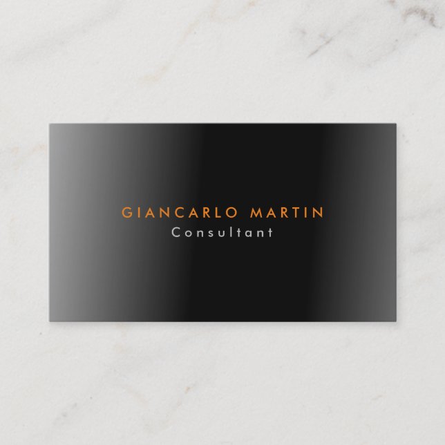 Grey Black Abstract Art Plain Minimalist Business Card (Front)