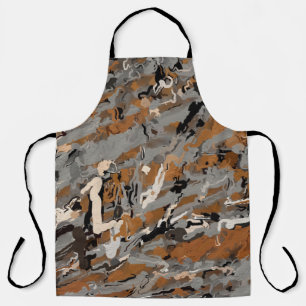 Grey, Black and  Caramel Abstract Apron