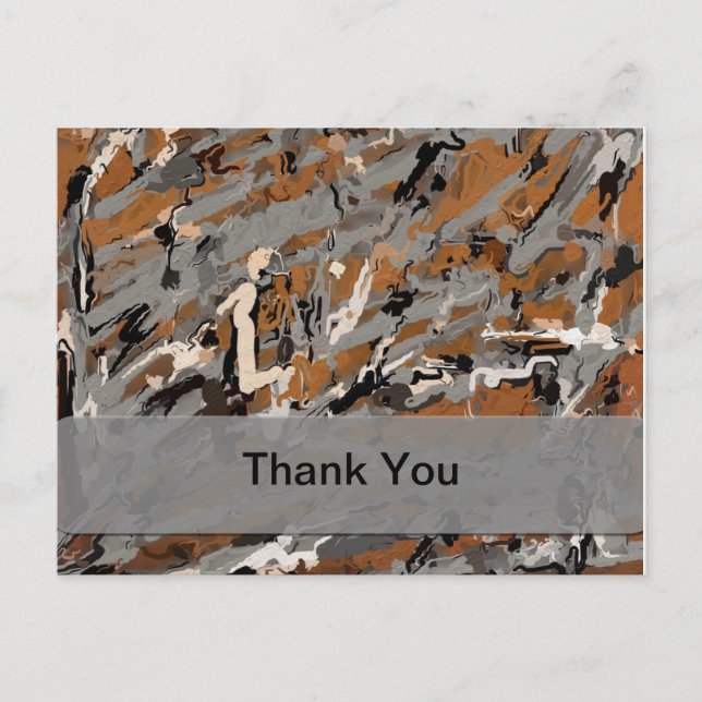 Grey, Black and Caramel Abstract Postcard (Front)