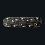 Grey, Black and Gold Abstract Pattern   Skateboard<br><div class="desc">Skateboard. Featured in a abstract grey, black and gold design ready for you to personalise. ✔NOTE: ONLY CHANGE THE TEMPLATE AREAS NEEDED! 😀 If needed, you can remove the text and start fresh adding whatever text and font you like. 📌If you need further customisation, please click the "Click to Customise...</div>