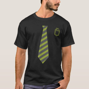 Grey Black and Green Tuxedo Bow Tie Funny Costume  T-Shirt