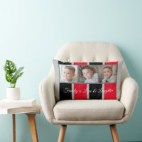 Grey black and red photo collage family striped