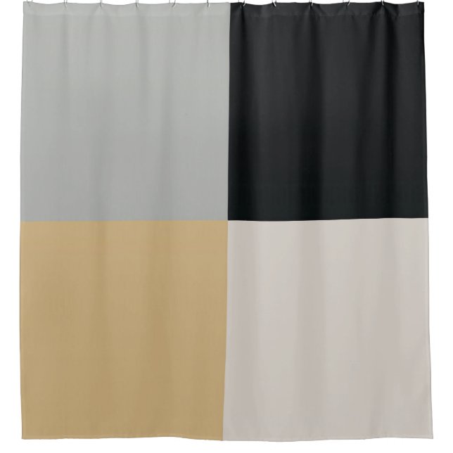 Grey, Black and Tan Shower Curtain (Front)