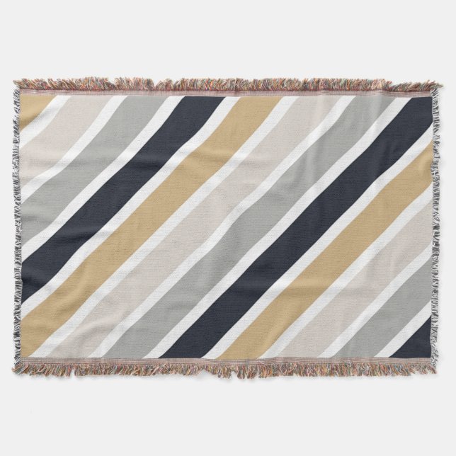 Grey, Black and Tan  Throw Blanket (Front)