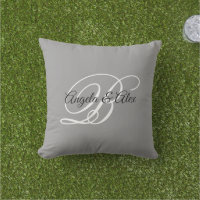Grey Black and White Fancy Wedding Monogram