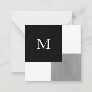 Grey Black and White Geometric Card