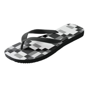 Grey Black and White Patchwork Jandals