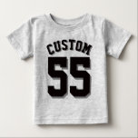 Grey & Black Baby | Sports Jersey Baby T-Shirt<br><div class="desc">Grey & Black Baby | Sports Jersey Design • Baby Romper</div>