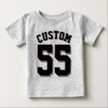 Grey & Black Baby | Sports Jersey Baby T-Shirt<br><div class="desc">Grey & Black Baby | Sports Jersey Design • Baby Romper</div>