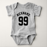 Grey & Black Baby | Sports Jersey Design Baby Bodysuit<br><div class="desc">Grey & Black Baby | Sports Jersey Design • Baby Football Bodysuit</div>