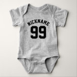 Grey & Black Baby | Sports Jersey Design Bodysuit<br><div class="desc">Grey & Black Baby | Sports Jersey Design • Baby Football Bodysuit</div>