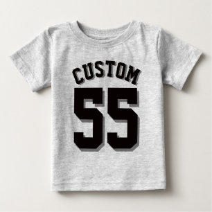 Grey & Black Baby   Sports Jersey T-Shirt